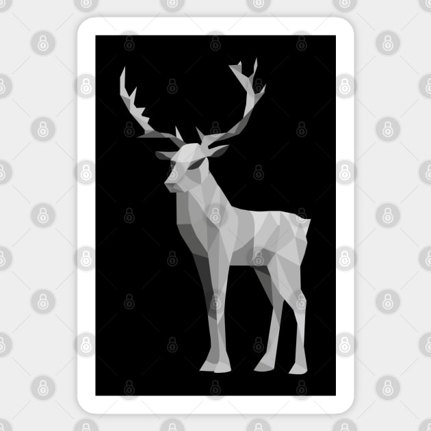 Grey Geometric Stag Sticker by shaldesign